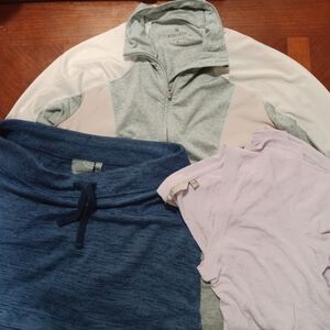 Athleta Skirt, Quarter Zip And T Shirt